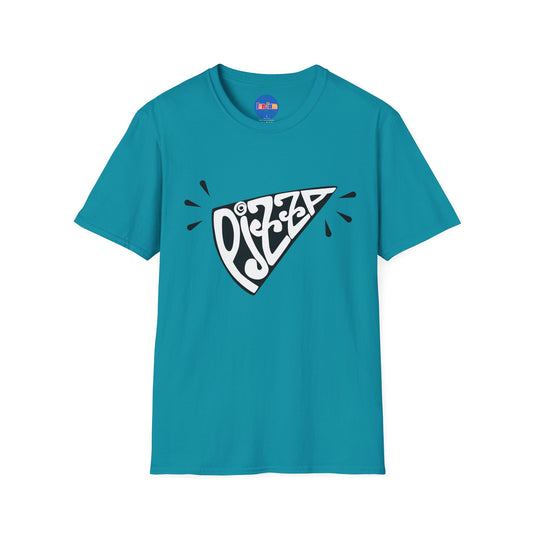 Bold Pizza Slice Graphic Tee – Retro Typography Foodie Shirt