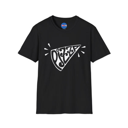 Bold Pizza Slice Graphic Tee – Retro Typography Foodie Shirt