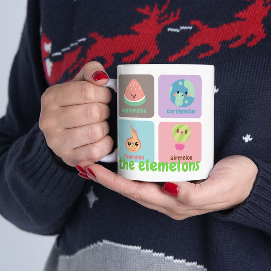Fun Fruit Ceramic Mug - Cute Watermelon & Melon Design - Perfect Gift for Summer!