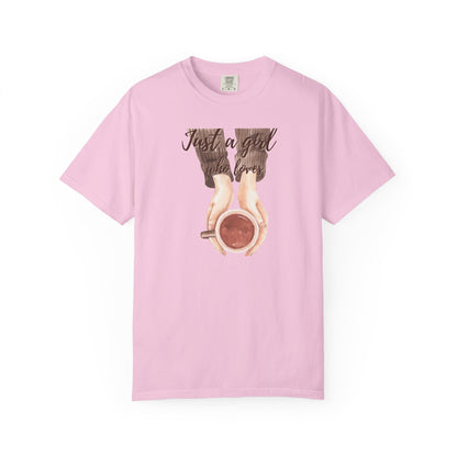 Just a Girl Who Loves Coffee T-Shirt | Cozy Coffee Lover Tee ☕💕