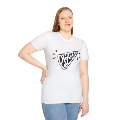 Bold Pizza Slice Graphic Tee – Retro Typography Foodie Shirt